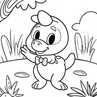 Kulay Na Pahina Ng Daisy Duck Na Naglalaro Sa Hardin 42917-9386