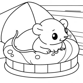 Natutulog Na Daga Sa Kumportableng Kama Na Pahina Ng Kulay 43375-9486