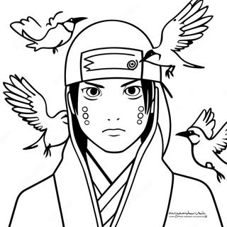 Itachi Uchiha Na May Mga Uwak Na Pahina Ng Kulay 44174 9665
