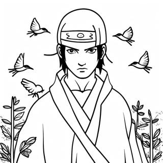 Itachi Uchiha Na May Mga Uwak Na Pahina Ng Kulay 44174 9666