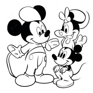 Mickey Mouse Kasama Ang Mga Kaibigan Na Pahina Ng Kulay 4467-798
