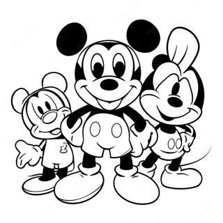 Mickey Mouse Kasama Ang Mga Kaibigan Na Pahina Ng Kulay 4467-799