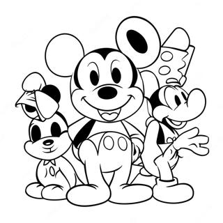 Mickey Mouse Kasama Ang Mga Kaibigan Na Pahina Ng Kulay 4467-800