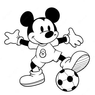 Mickey Mouse Na Naglalaro Ng Soccer Na Pahina Ng Kulay 4468-261