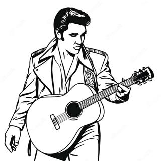 Elvis Na Nagtutugtog Ng Gitara Na Pahina Ng Kulay 46031-10077