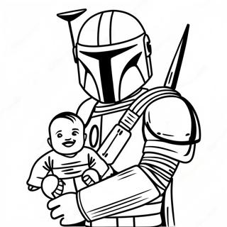 Mandalorian Kasama Ang Bata Na Pahina Ng Kulay 47815-10451