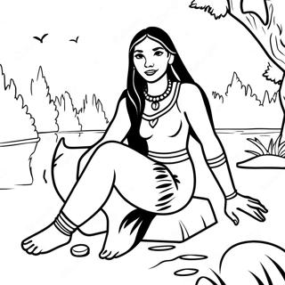 Pocahontas Na Nakasalampas Sa Ilog Na Pahina Ng Kulay 48268 10565