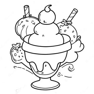 Pahina Ng Kulay Ng Makulay Na Ice Cream Sundae 4828-2442