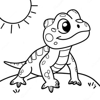 Masayahing Bearded Dragon Sa Araw Na Pahina Ng Kulay 48617-10643