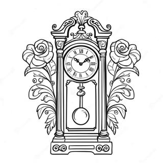 Eleganteng Pahina Ng Kulay Ng Grandfather Clock 48886 10706