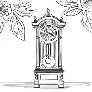 Eleganteng Pahina Ng Kulay Ng Grandfather Clock 48886 10707
