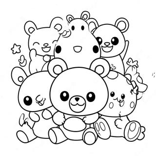 Cute Na Rilakkuma Kasama Ang Mga Kaibigan Na Pahina Ng Kulay 49163-10751