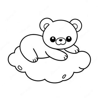 Rilakkuma Na Natutulog Sa Ulap Na Pahina Ng Kulay 49164-10753
