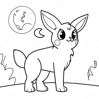 Pahina Ng Kulay Ng Majestic Umbreon Na Umaawit Sa Buwan 49896-10914