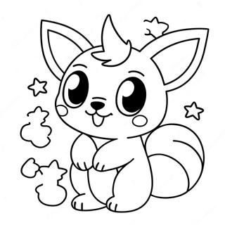 Pahina Ng Kulay Ng Playful Umbreon Na May Mga Bituin 49897-10920