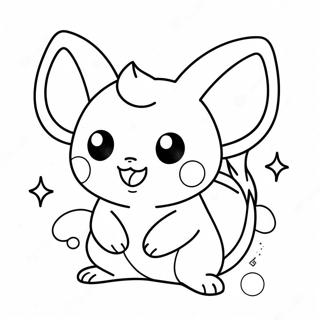 Cute Na Raichu Na May Mga Kislap Na Pahina Ng Kulay 49983-10934