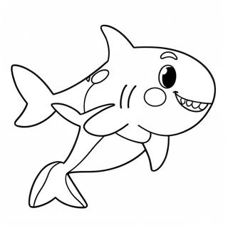 Cute Na Cartoon Shark Na Pahina Ng Kulay 5098-2465