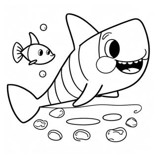 Cute Na Cartoon Shark Na Pahina Ng Kulay 5098-2466