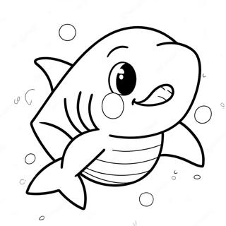 Cute Na Cartoon Shark Na Pahina Ng Kulay 5098-2467