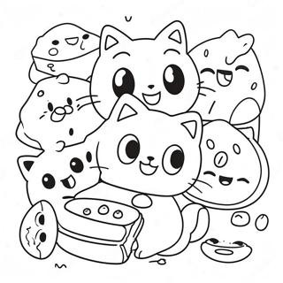 Chococat Na Naglalaro Kasama Ang Mga Kaibigan Na Pahina Ng Kulay 51003-11156