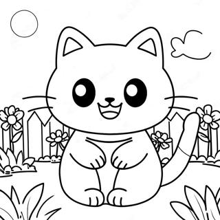 Chococat Sa Isang Hardin Na Pahina Ng Kulay 51004-11158