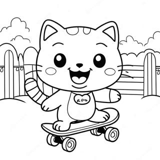Chococat Sa Skateboard Na Pahina Ng Kulay 51006-11165