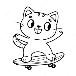 Chococat Sa Skateboard Na Pahina Ng Kulay 51006-11166