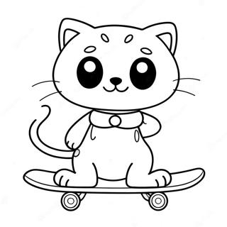 Chococat Sa Skateboard Na Pahina Ng Kulay 51006-11167
