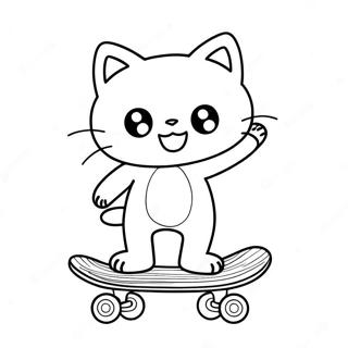 Chococat Sa Skateboard Na Pahina Ng Kulay 51006-11168