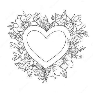 Makulay Na Puso Na May Mga Bulaklak Na Pahina Ng Kulay 5189-2395
