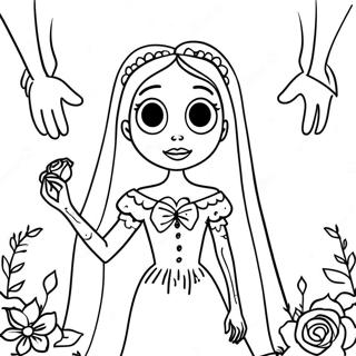 Corpse Bride Na May Mga Bulaklak Na Pahina Ng Kulay 52938-11572