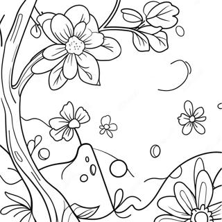 Masayang Pahina Ng Kulay Ng Cherry Blossom 53121-11620