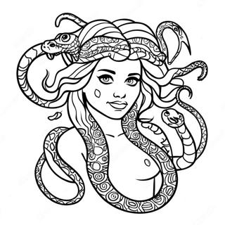 Medusa Na May Makukulay Na Ahas Na Pahina Ng Kulay 53831-11771
