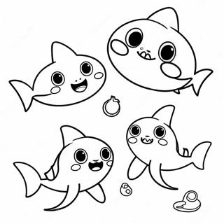 Pinkfong Cute Na Pamilya Ng Shark Na Pahina Ng Kulay 55073-12053