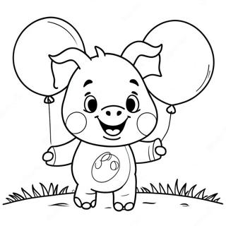 Masayang Suso Na May Mga Lobo Na Pahina Ng Kulay 55345-12113