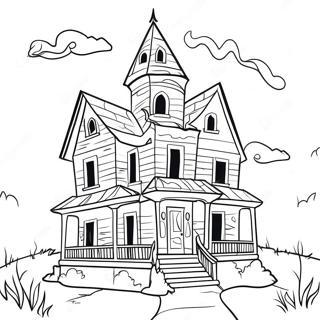 Naiwang Haunted House Pahina Ng Kulay 55544-12159