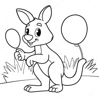 Pahina Ng Kulay Ng Kangaroo Na May Hawak Na Lobo 56009-12266