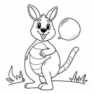 Pahina Ng Kulay Ng Kangaroo Na May Hawak Na Lobo 56009-12268