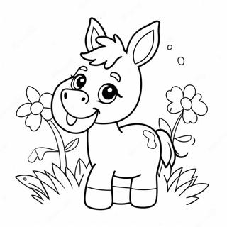 Pahina Ng Kulay Ng Cute Na Donkey Na May Mga Bulaklak 56181-12289