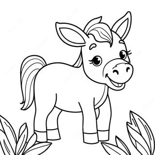 Pahina Ng Kulay Ng Cute Na Donkey Na May Mga Bulaklak 56181-12291