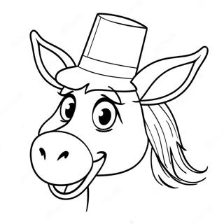 Pahina Ng Kulay Ng Cartoon Donkey Na May Sombrero 56183-12298