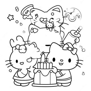 Hello Kitty Kasama Ang Mga Kaibigan Na Pahina Ng Kulay 564-183