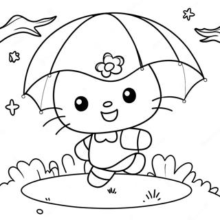 Masayahing Hello Kitty Na May Saranggola Na Pahina Ng Kulay 565-350