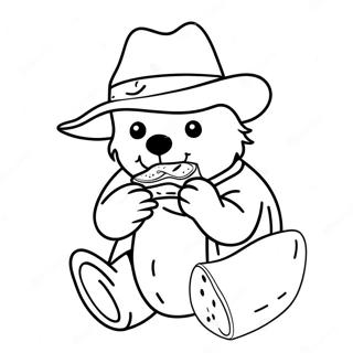 Paddington Bear Na Kumakain Ng Sandwich Na Pahina Ng Kulay 57015-12474