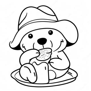 Paddington Bear Na Kumakain Ng Sandwich Na Pahina Ng Kulay 57015-12475