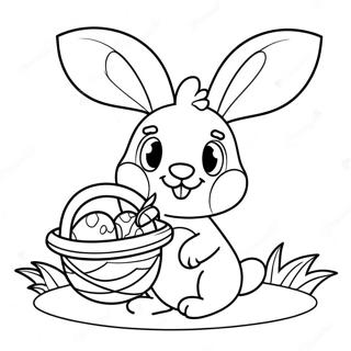 Cute Easter Bunny Na May Basket Na Pahina Ng Kulay 5724-1048