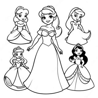 Makukulay Na Prinsesa Ng Disney Na Pahina Ng Kulay 57937-12669