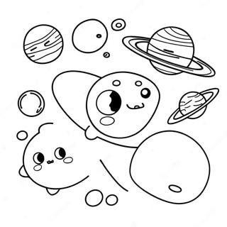 Cute Na Cartoon Solar System Na Pahina Ng Kulay 5812-1945