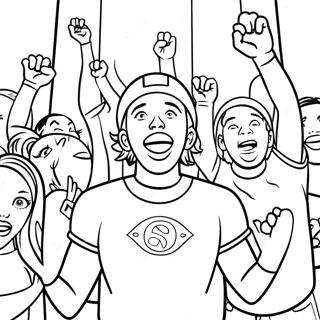 Excited Na Mga Tagahanga Ng Football Na Pahina Ng Kulay 59493 13035