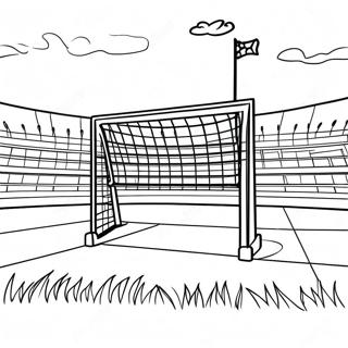 Larangan Ng Football Na May Mga Goal Posts Na Pahina Ng Kulay 59494 13038